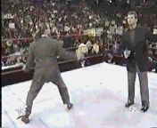 HBK gives Mr. McMahon some Sweet Chin Music
