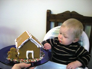 Mom and I made a gingerbread house