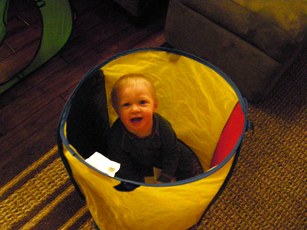 Playing in a tunnel