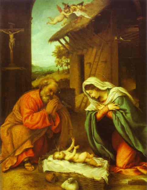 The Nativity. Lorenzo Lotto. 1523. Oil on wood. The National Gallery of Art, Washington, D.C.