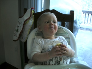 Eating my pineapple birthday cupcake