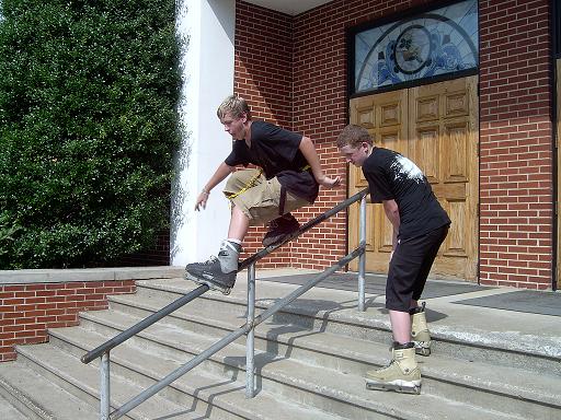 Jonathan&nbsp;Bentley&nbsp;Gets&nbsp;A&nbsp;HandRail&nbsp;In&nbsp;Front&nbsp;Of&nbsp;A&nbsp;Church