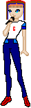 I like this one, even though I put the pants higher than I wanted to. I like how the shirt came out. The hair is a little messy, though. At least I got the blue highlights like I wanted them to be. That was a hard doll. The shoes turned how great. No laces, though, like I wanted. I still like it.