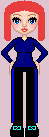 This one is interesting. I just did it off the spot. I have some pants like her. They're supposed to be boots. I don't like the hair, I just had to do it.  That's all I can say.