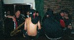 After the gig- the boys discuss deodrant!
