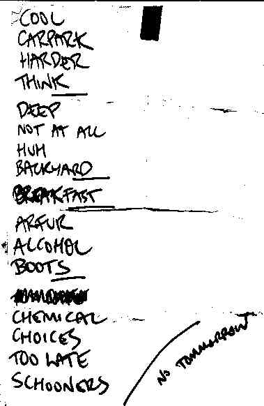 The Porkers QUT Set list 15th March 2001