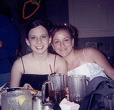 Me and Velvet at Chili's.  Look at our poor table.. LOL.