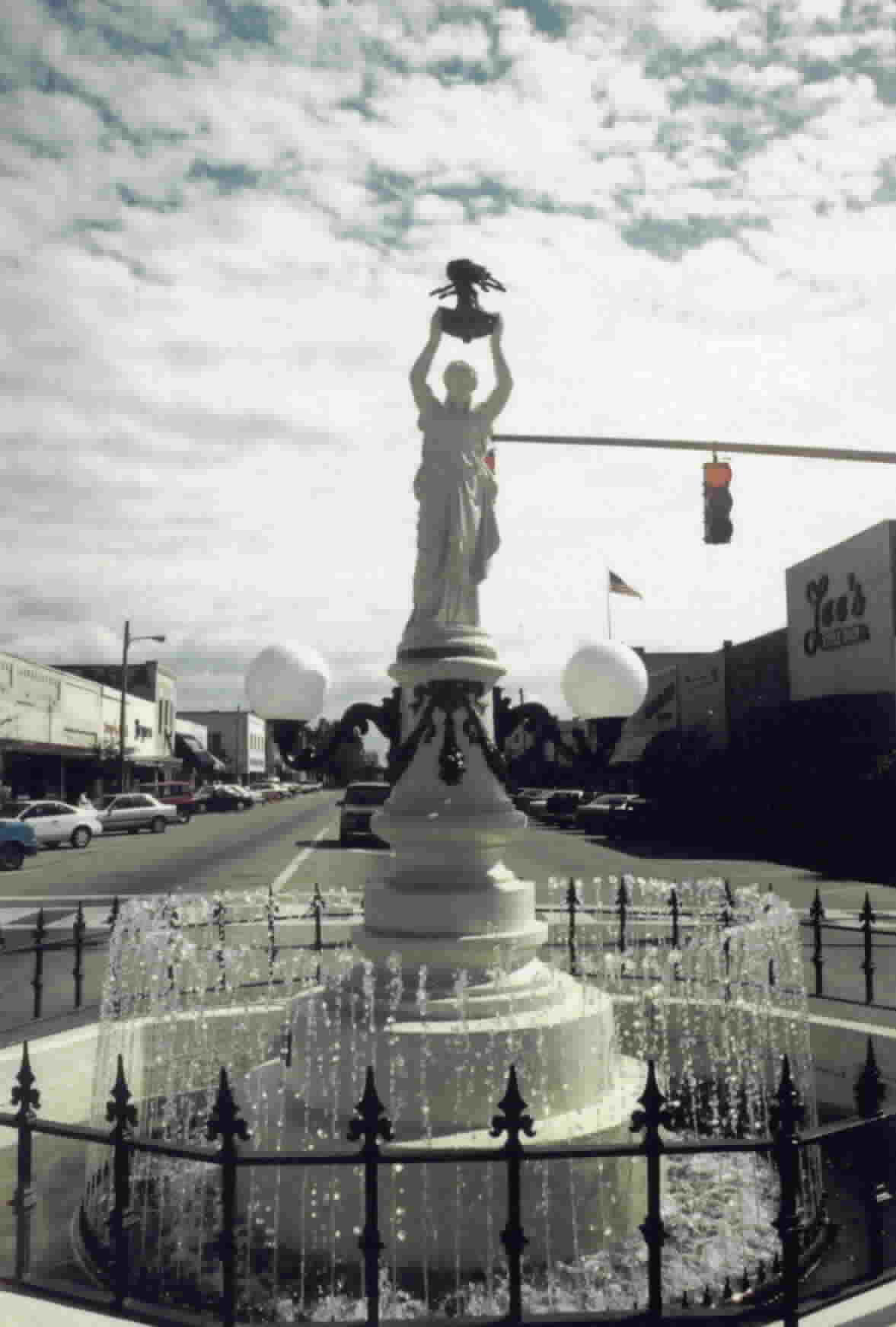 The original Boll
Weevil Monument