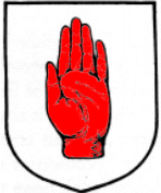 the red hand of Ulster, badge of a baronet of the United Kingdom