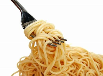 Spaghetti with a fork