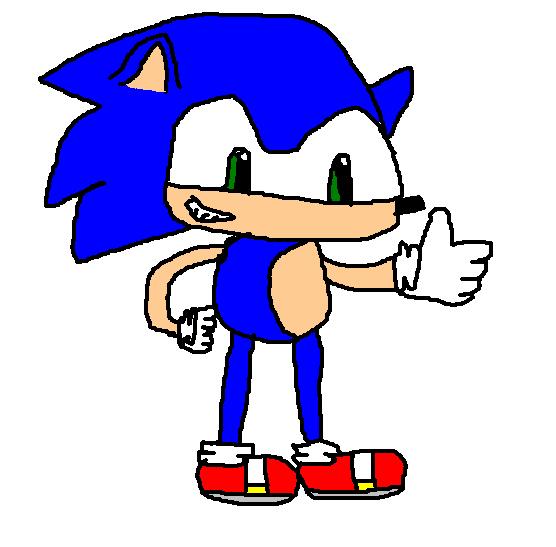A picture of Sonic that I drew on my old computer back in may.