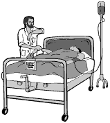 Dr. Bob tends the downfallen Peter