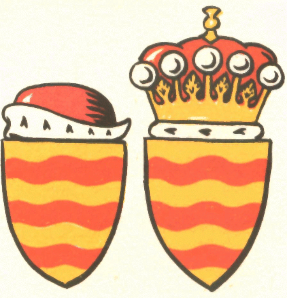 Drummond�s shield with cap of maintenance (left) and with coronet and cap of maintenance