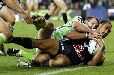   click thumbnail 2 enlarge&nbsp; ....&nbsp; Warriors winger Faafili scores their only try against Canberra 