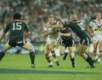 click 2 enlarge ....... Warriors Awen Guttenbeil & Richard Vilisanti move in to block Roosters forward Michael Crocker