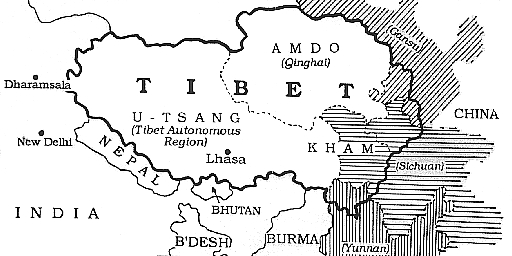 map  of tibet