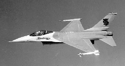 Sandy Rhodes in her F-16 Falcon