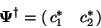 \begin{displaymath}\bf\Psi^\dagger = \left(\matrix{ c_1^*& c_2^*}\right)\end{displaymath}