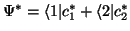 $\Psi^* = \langle 1\vert c_1^*+ \langle 2\vert c_2^*$