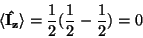 \begin{displaymath}
{\bf\langle\hat{I_z}\rangle }=\frac{1}{2}(\frac{1}{2}- \frac{1}{2}) = 0
\end{displaymath}