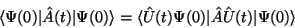 \begin{displaymath}\langle\Psi (0)\vert\hat{A}(t)\vert\Psi (0)\rangle = \langle\hat{U}(t)\Psi (0)\vert\hat{A}\hat{U}(t)\vert\Psi (0)\rangle \end{displaymath}