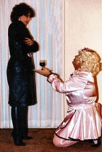 this is me serving Mistress Lisa (circa 1999)