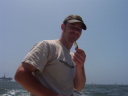 Mike on the great Pacific Ocean w/ a chovie