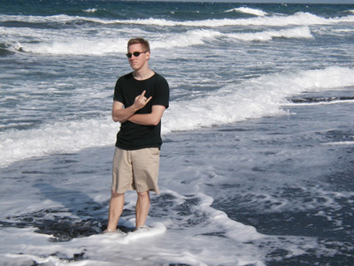 Myself on a beach in Athens, Greece
