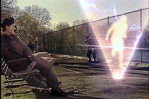 The Electromagnetic Field Emerges And Nets The Ghost. He Later Gets Sucked Into The Trap