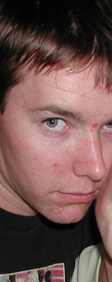 here's Bob, a guy who gives new meaning to the term 'I just don't give a fuck'. If Bob woke up one morning finding his left arm gone and his head replaced by a chcken gizzard, Bob would probably say 'eh' and go watch Junkyard Wars. Bob's also a KU student, though I use the term 'student' lightly. A lot of the time he just surfs the internet finding dumb websites for everyone to look at. Bob's superpowers include the ability to recall at will random sayings from Simpsons or Family Guy episodes that he has seen only once. I bet if he tried really hard he could recite the entire second season of Family Guy, though of course that would require effort on his part so it's just not going to happen. We both recently joined the exciting Drinking Bird industry and are each stockholders of roughly 0.0073% of the market. Eat that, NASDAQ! Click for a happy picture of Bob enjoying himself.