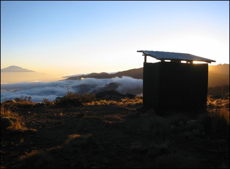 bathroom day 2 campsite facing mt meru