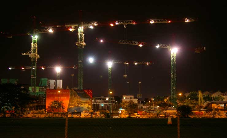 Casa Merah construction site near Tanah Merah MRT