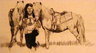 Nut 'n'Honey -- my two pony rides ponies
