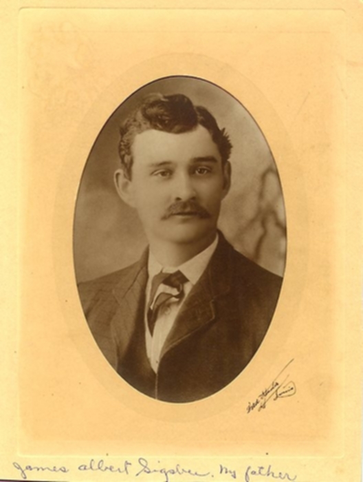 James Albert Sigsbee, born 30 Apr1873 - Johnston City, IL, died 23 Oct 1904, IL)&nbsp; My Great Grandfather. (Photo taken in St. Louis, Missouri)