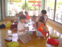 Students at play downstairs