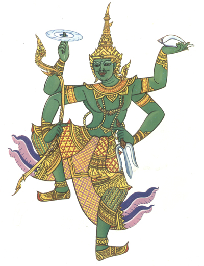 Siamese depiction of VISHNU. Click here to access Smartchai's MUAY THAI Database !