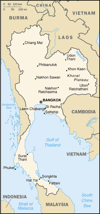map of Thailand