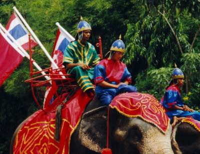 Thai warriors on elephants