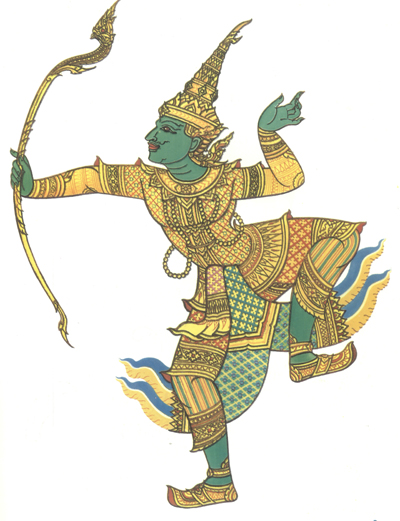 Siamese depiction of RAMA, 7th Avatar Of Vishnu. Click here to access Smartchai's MUAY THAI Database !