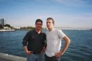 Seth and Jared pose next to one of La Jolla's commodities - western Pacific Ocean views!
