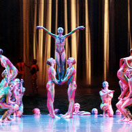 Fun with edible body paint at the O(rgy) show!