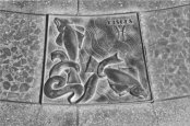We weren't sure what a plaque of all the zodiac symbols was doing on the ground by the dam, but since we're both under the same sign, I thought we could take a picture of it and put it on the web site.