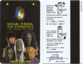Front and back of hotel room key card.  You'd think they'd use retina scans or transporters to keep in line with the hotel's theme... pft!