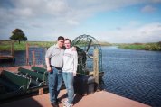 Posing in front of one of the airboats.