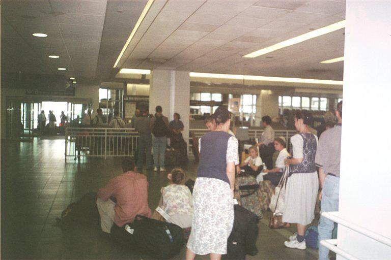Most of the Youth Group at the Baggage Claim