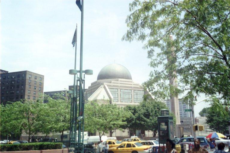 The building with the dome is the Islamic House of Prayer