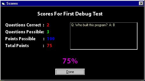 VB Nerdz Testing Tool Has An Excellent Scoring System