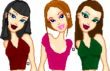 Base by Pixel Fantasy. Nika, DJ, Me. Aren't we cute?