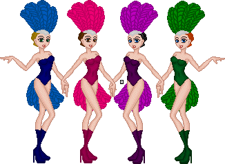 Base by Wayuki. Random, Me, Nika, and DJ as showgirls!