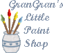 This is the logo for Gran Gran's Paint Shop.